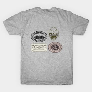 Burma's Colonial Badges and Logo T-Shirt